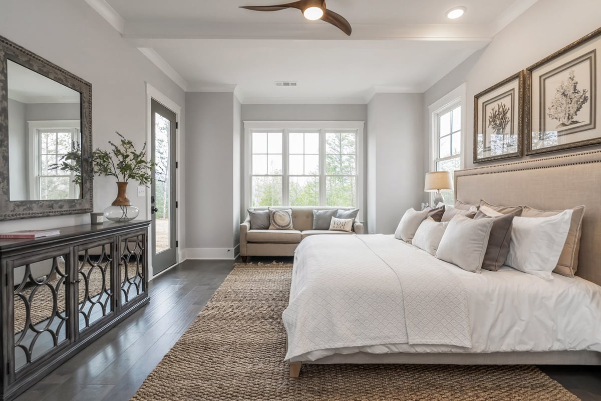 jute rug under a king size bed