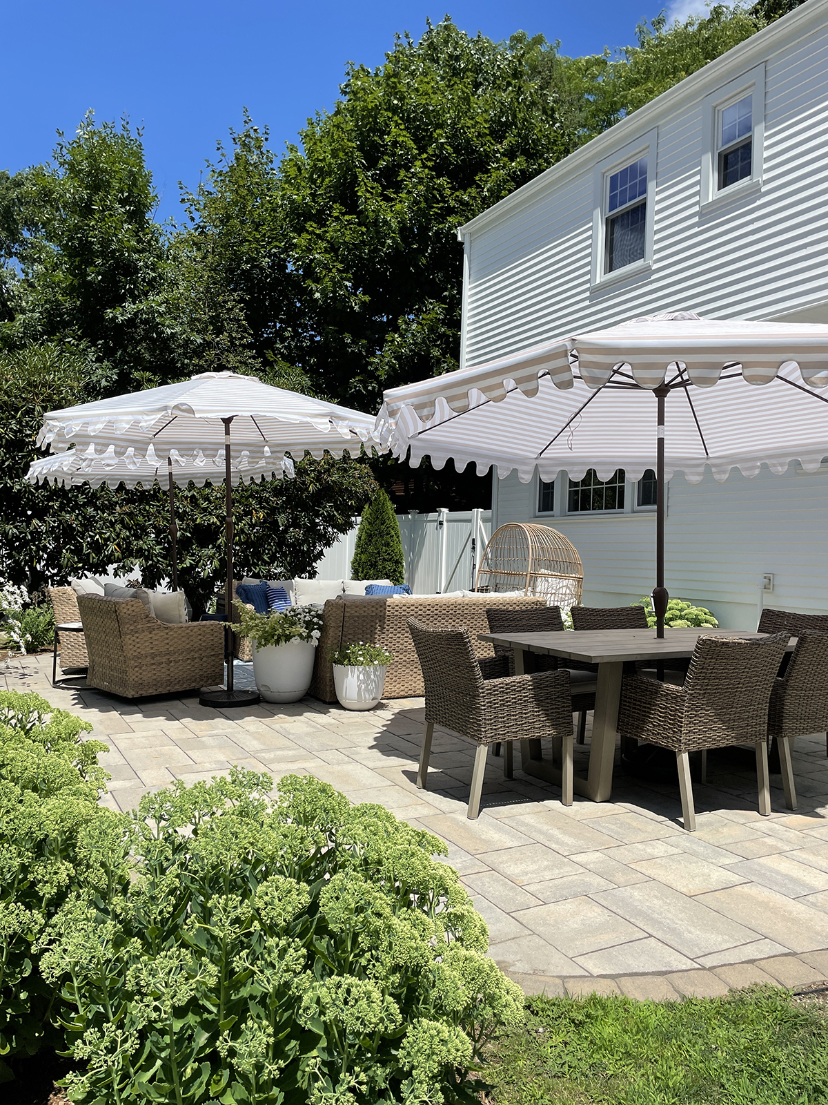 patio furniture with umbrellas