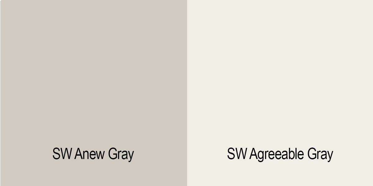 a new gray vs agreeable gray paint swatch