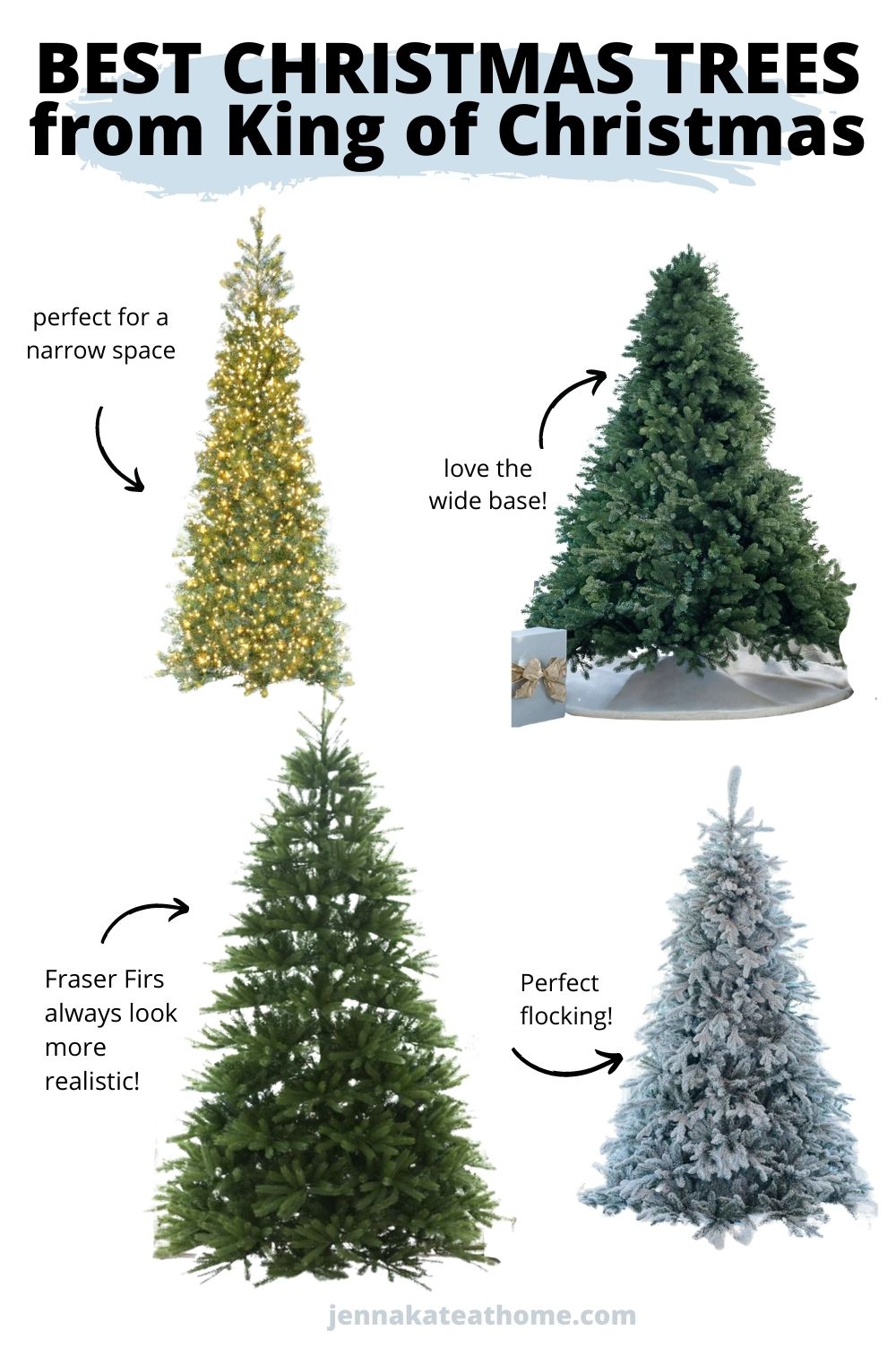 Collage of King of Christmas best artificial Christmas trees