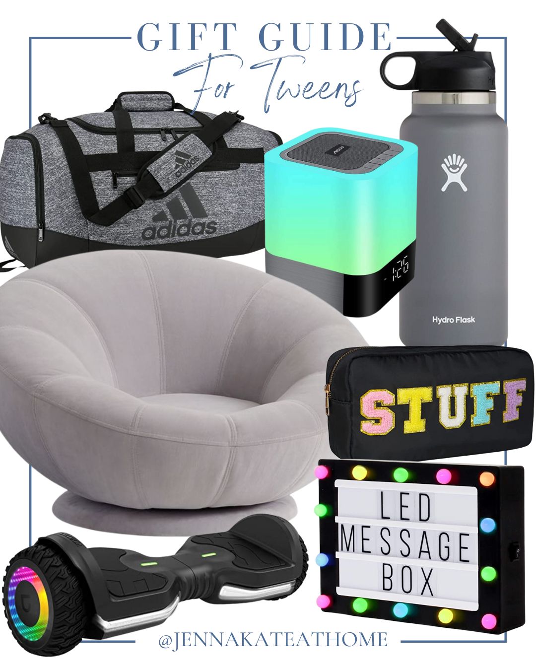 collage of Christmas gifts for tweens