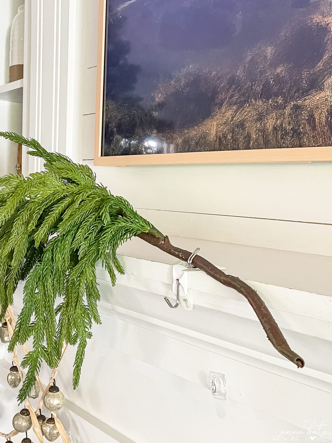 How to Hang Garland on a Mantel - Jenna Kate at Home