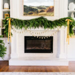 fireplace mantel with garland