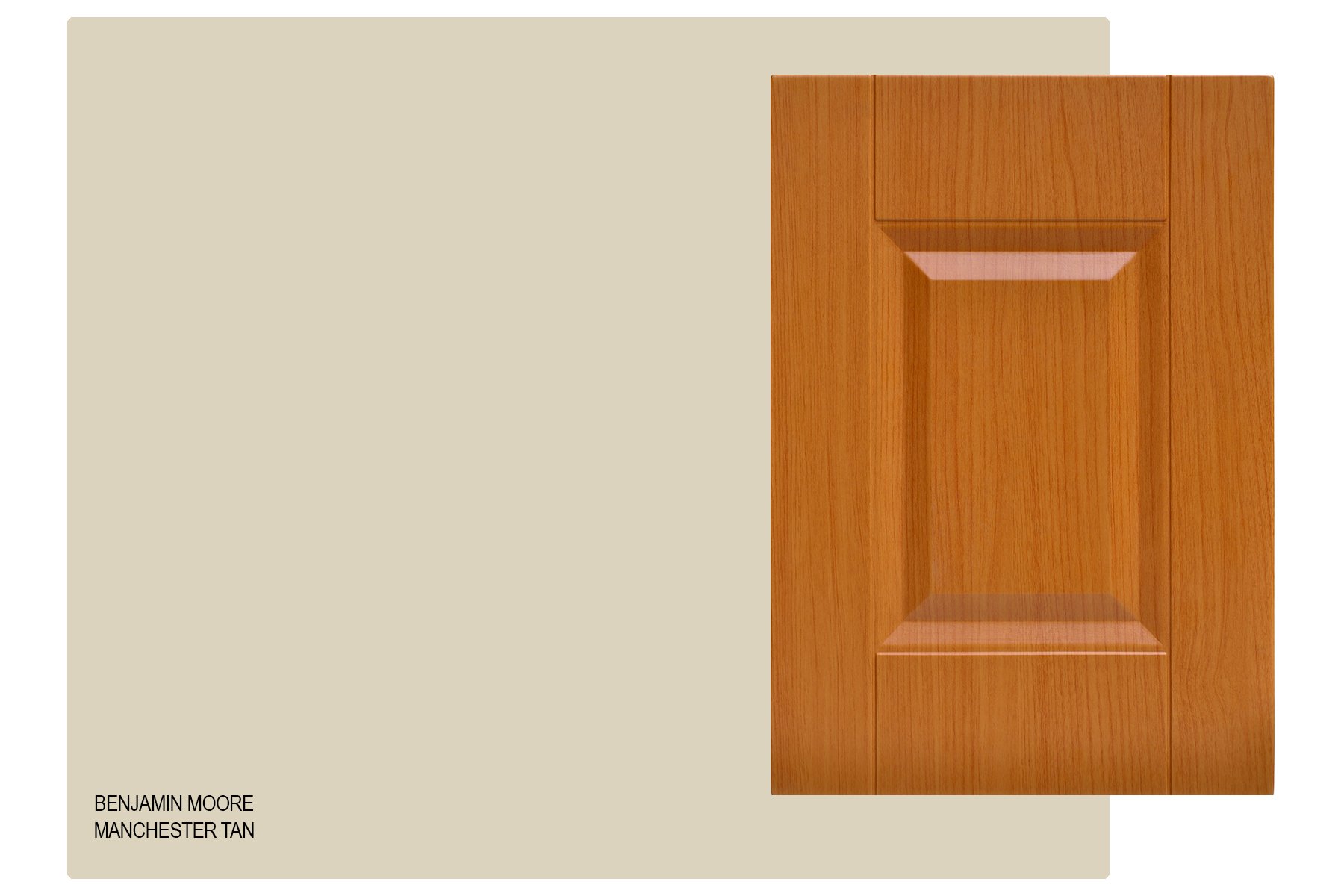 benjamin moore manchester tan compared to a honey oak cabinet door