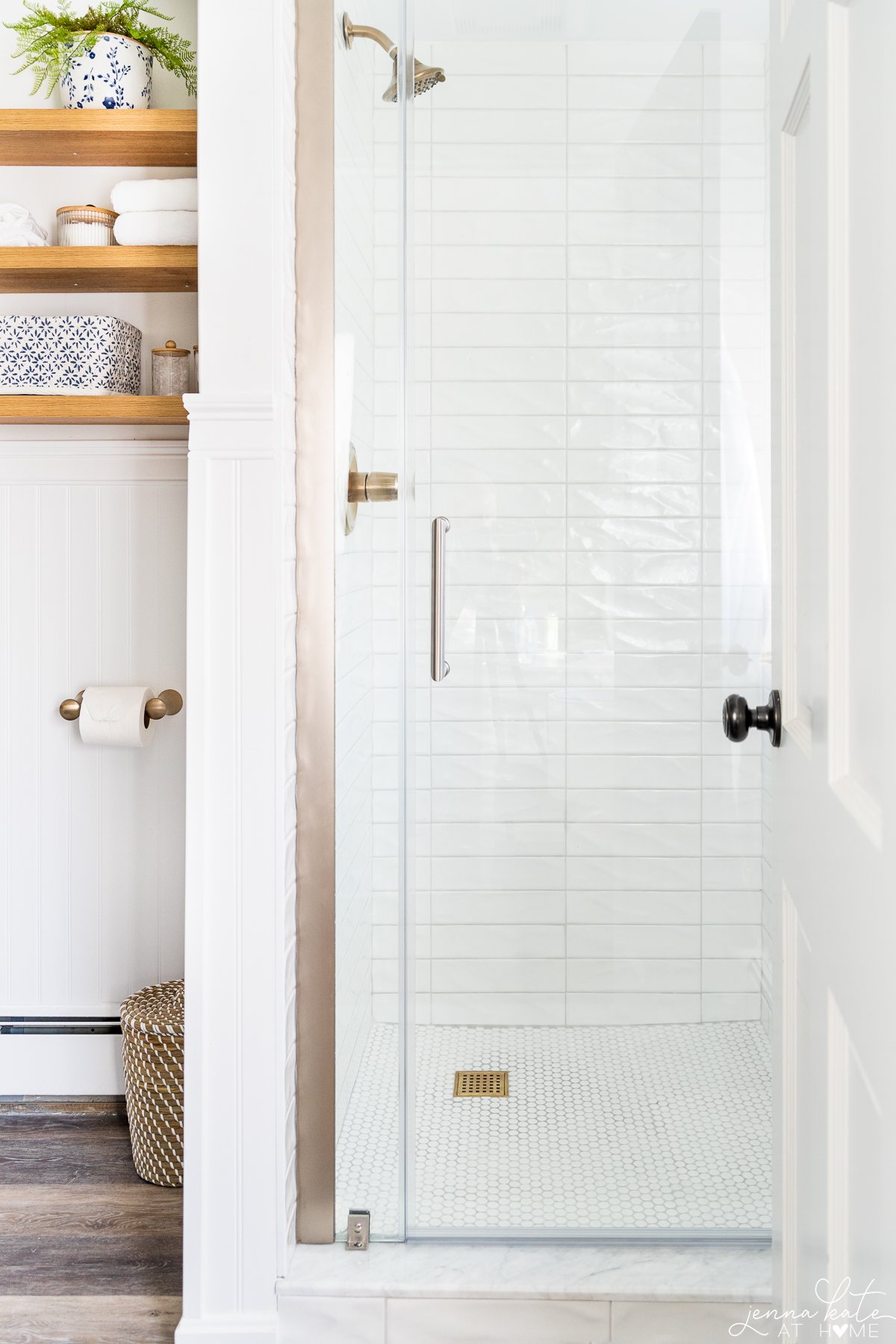 3 x 12 white tile in a small shower