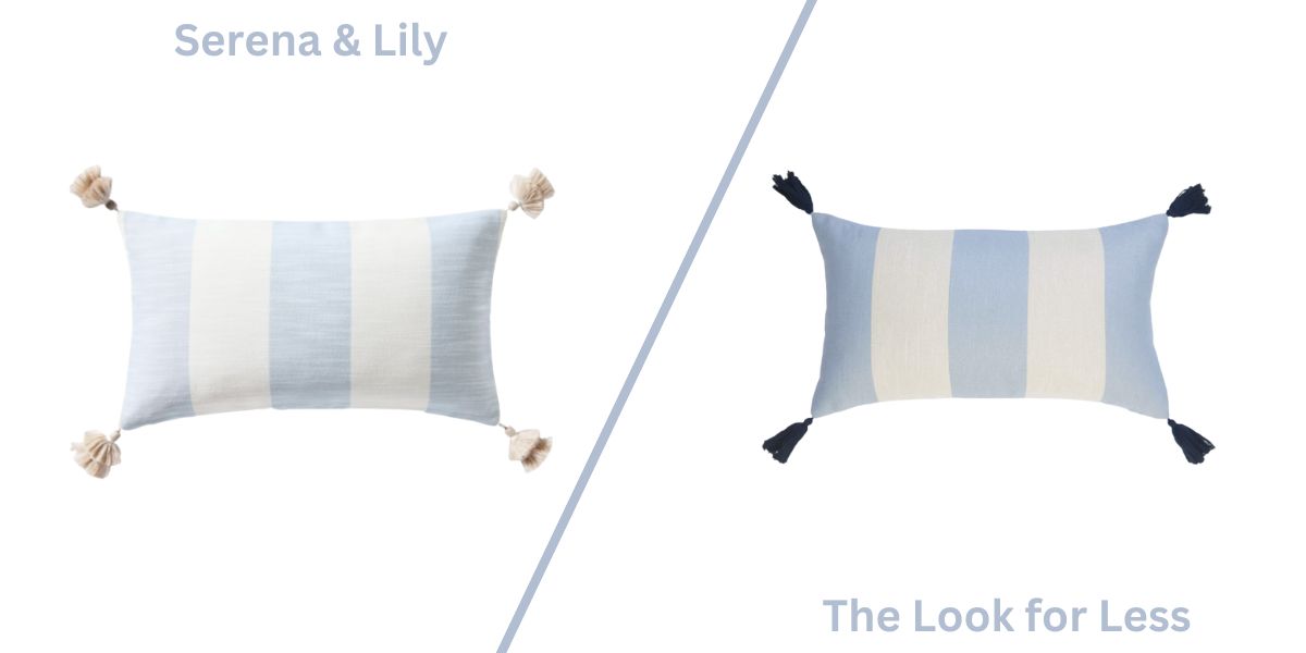 beach stripe pillow versus the look for less