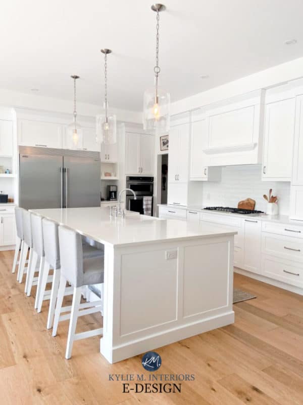 Bright white kitchen using Benjamin Moore Super White paint color