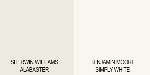 sw alabaster comparison to bm simply white