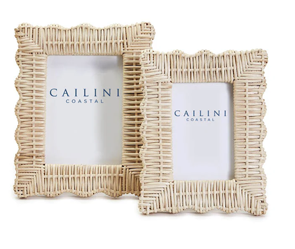 woven scalloped edge photo frames