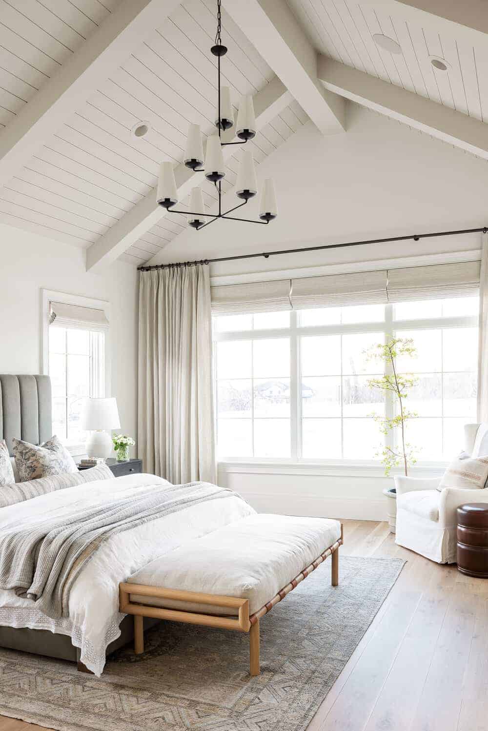 a bedroom painted with benjamin moore swiss coffee 