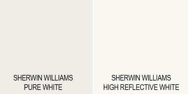 sherwin williams pure white vs high reflective white
