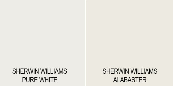 sherwin williams pure white vs alabaster