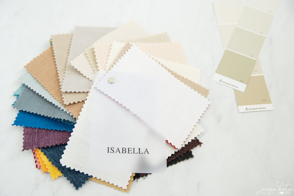 Sample booklet for the Isabella curtains