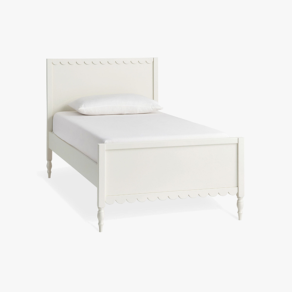 white twin bed