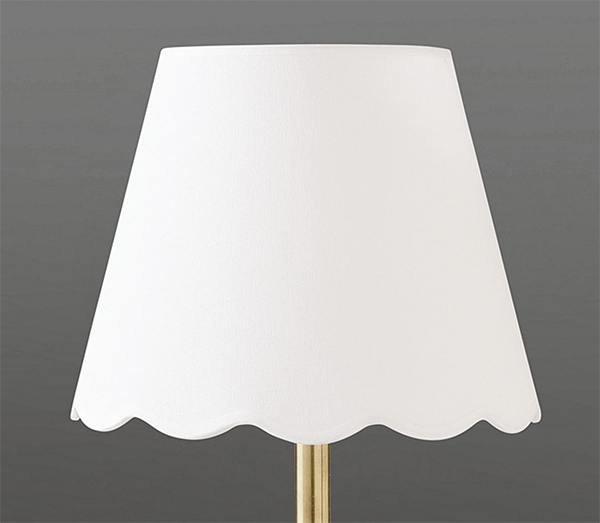 scalloped linen buffet shade