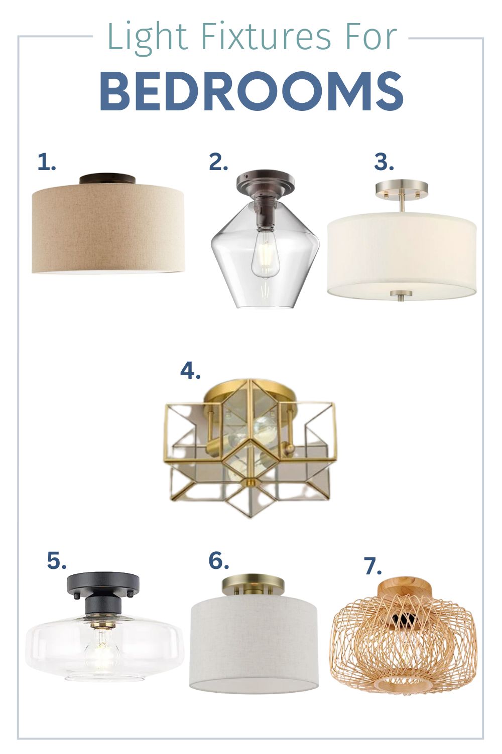 assortment of light fixtures for the bedroom