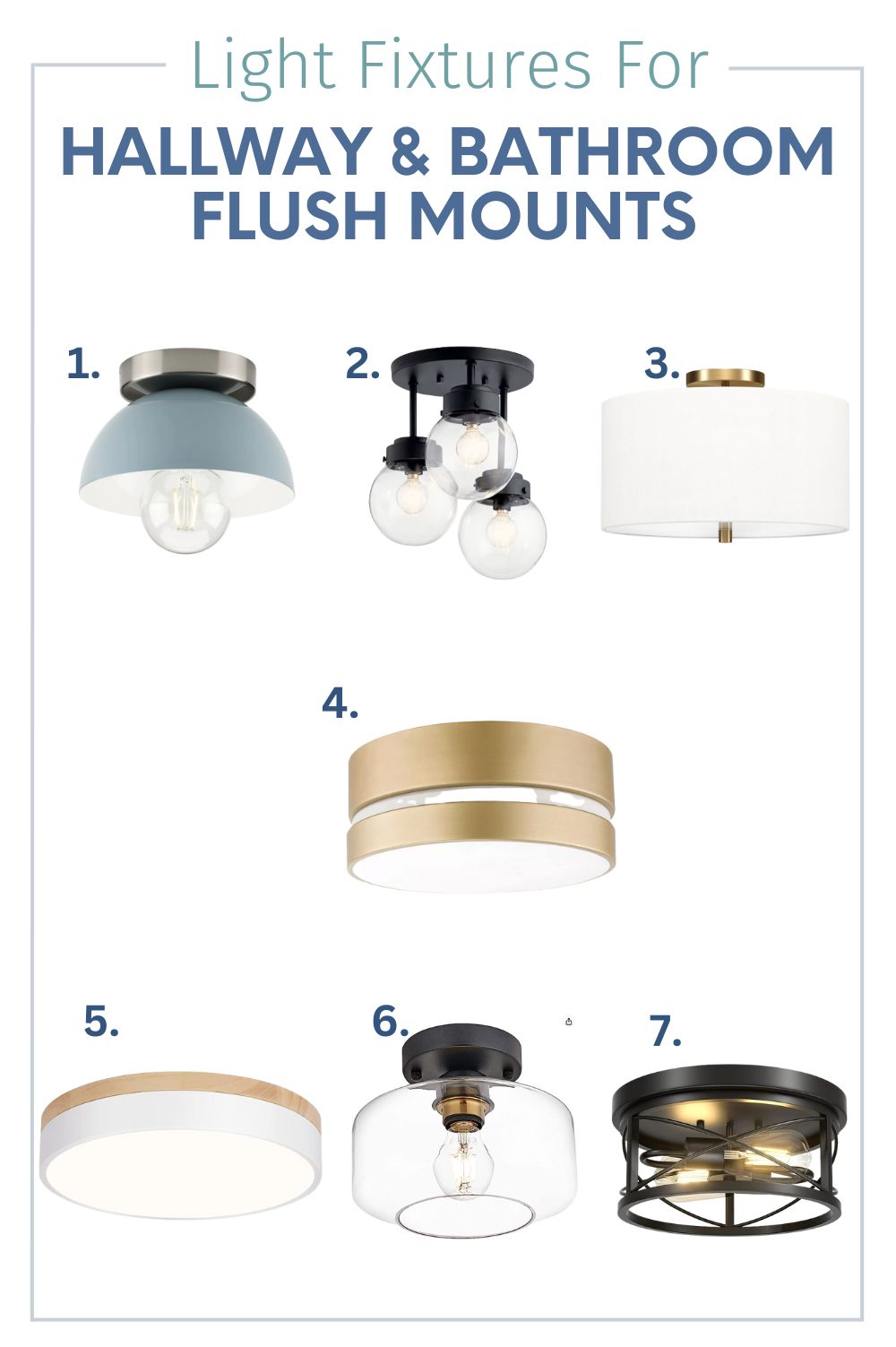 assortment of affordable hallway and bathroom flush mount light fixtures