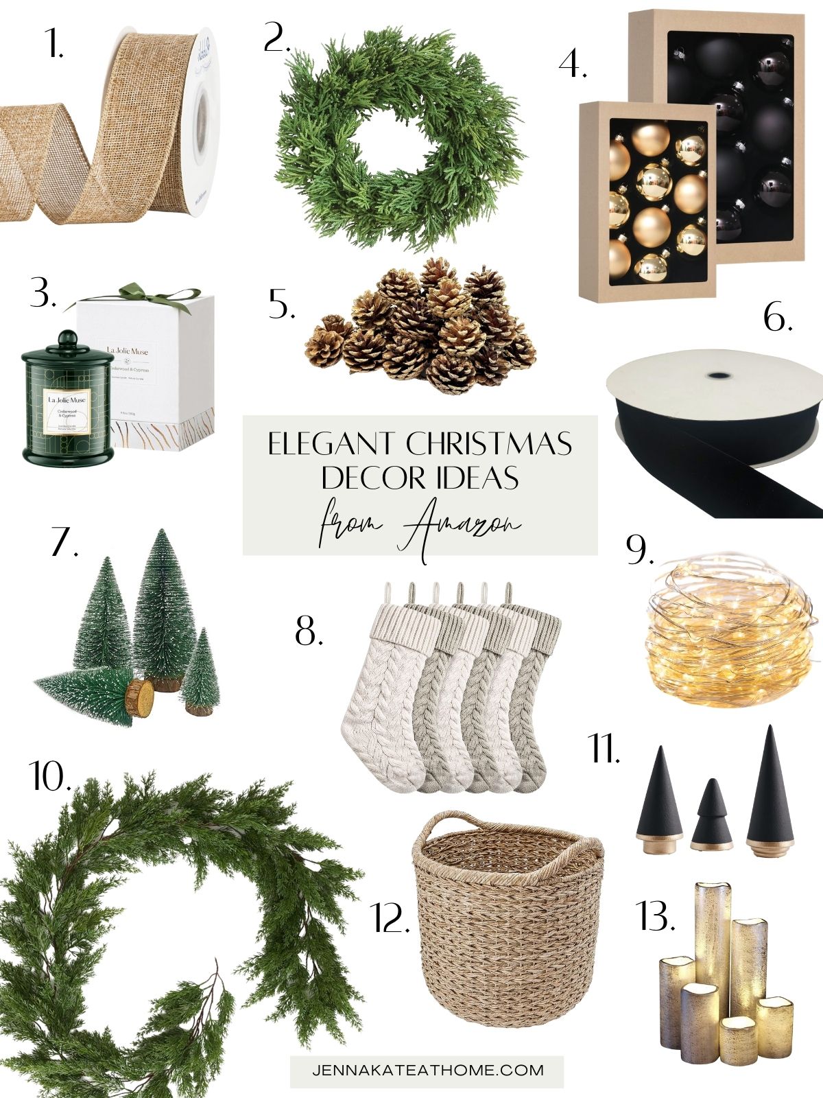 collage of elegant christmas decor ideas