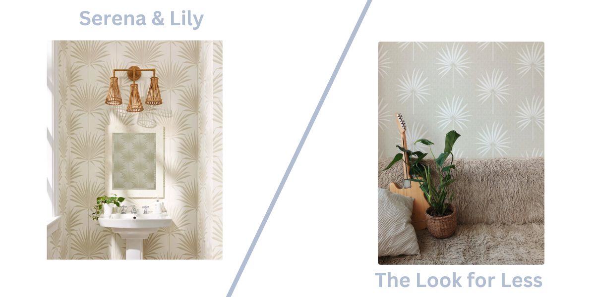 Island palm wallpaper versus the look for less