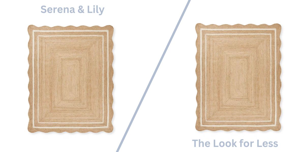 Scallop jute rug versus the look for less