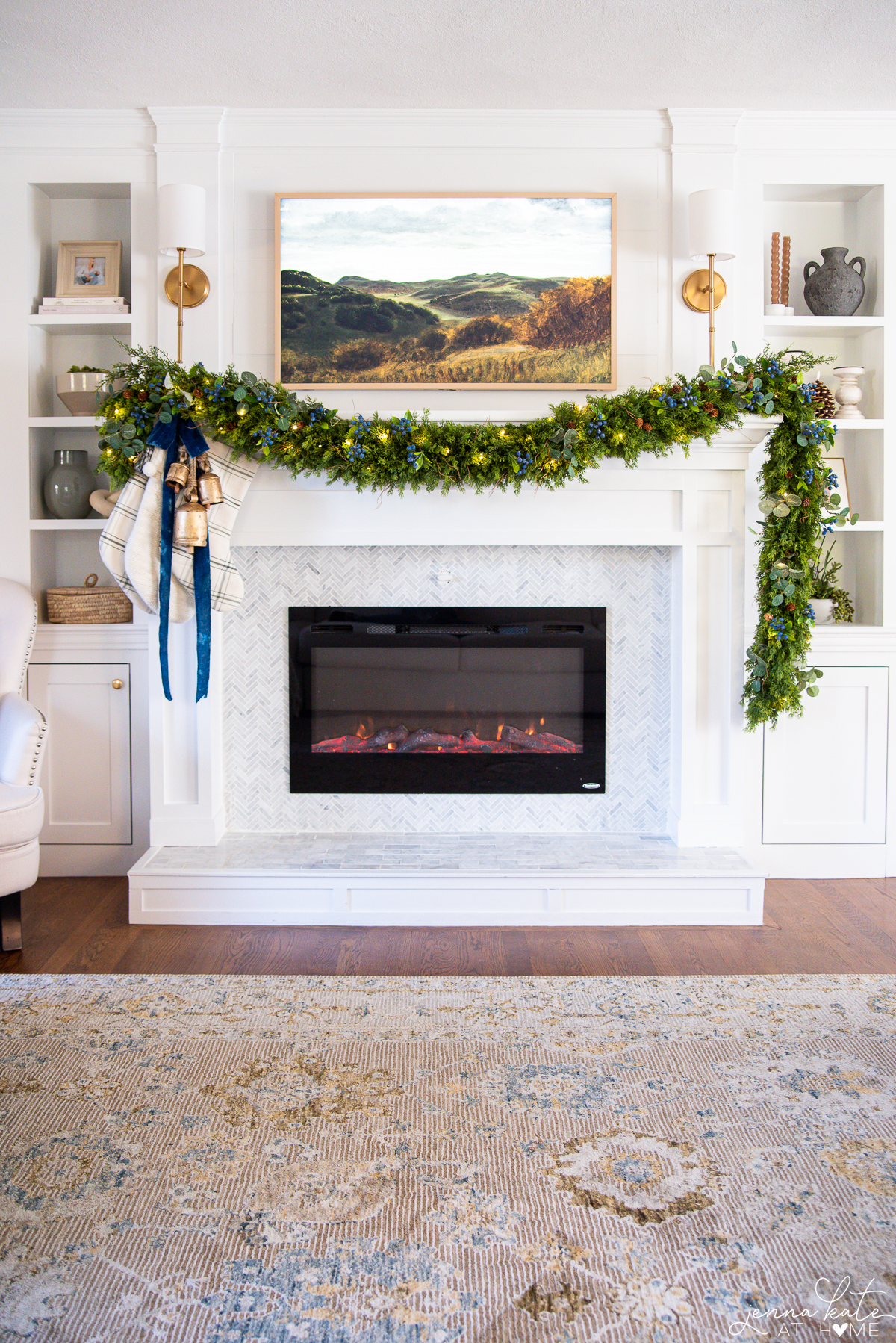 cedar garland on mantel