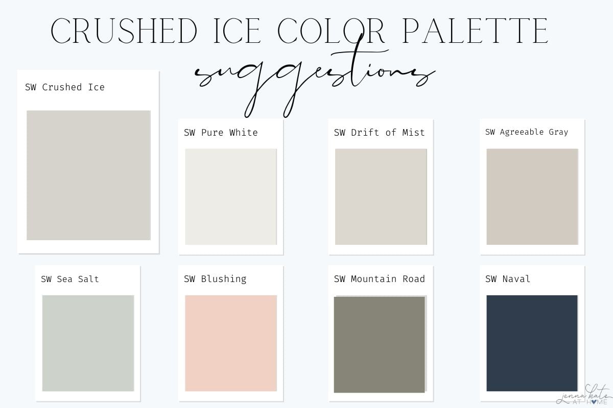 Sherwin Williams Crushed Ice coordinating colors.