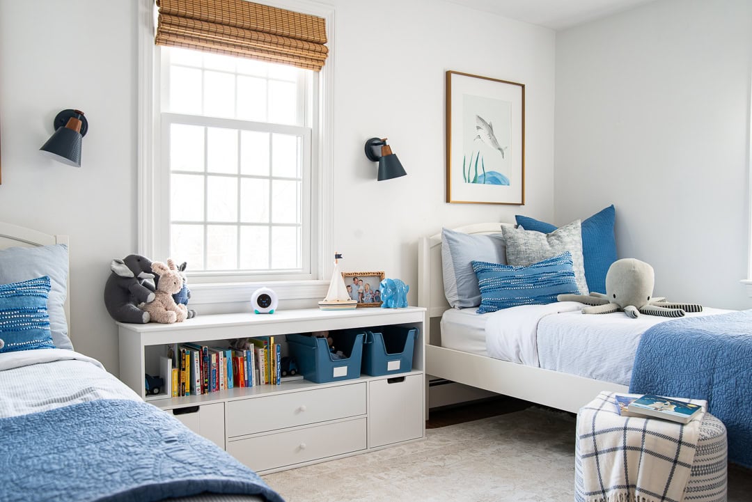Bedroom with SW Pure White walls and trim.