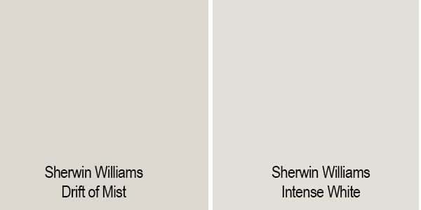 side by side comparison watches of drift of mist and intense white.