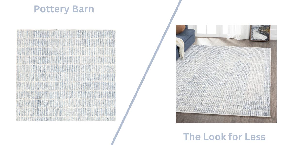 Capitola rug vs the look for less version.