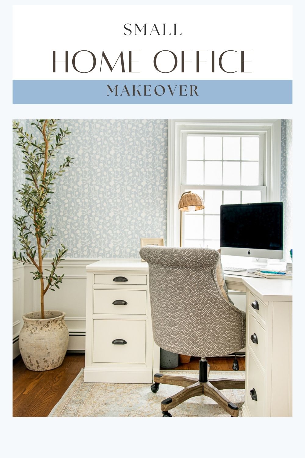 small home office makeover pin image