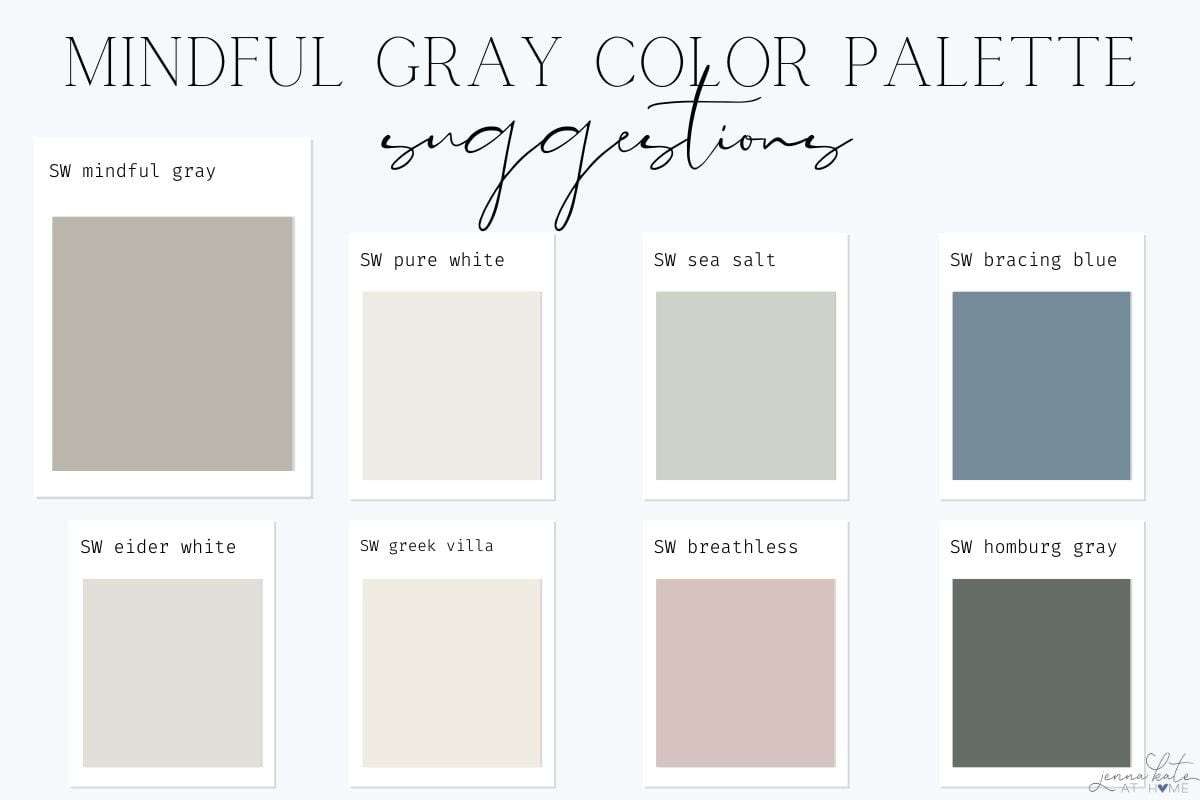 sw mindful gray coordinating color palette.