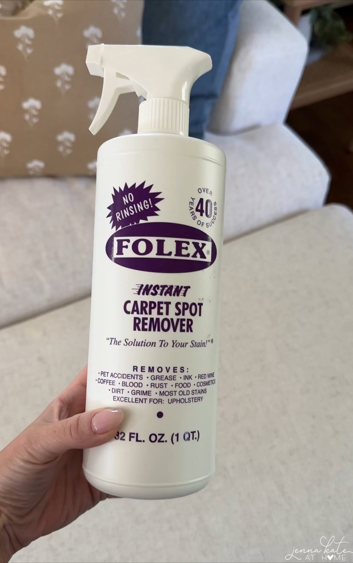 Bottle of Folex stain remover.