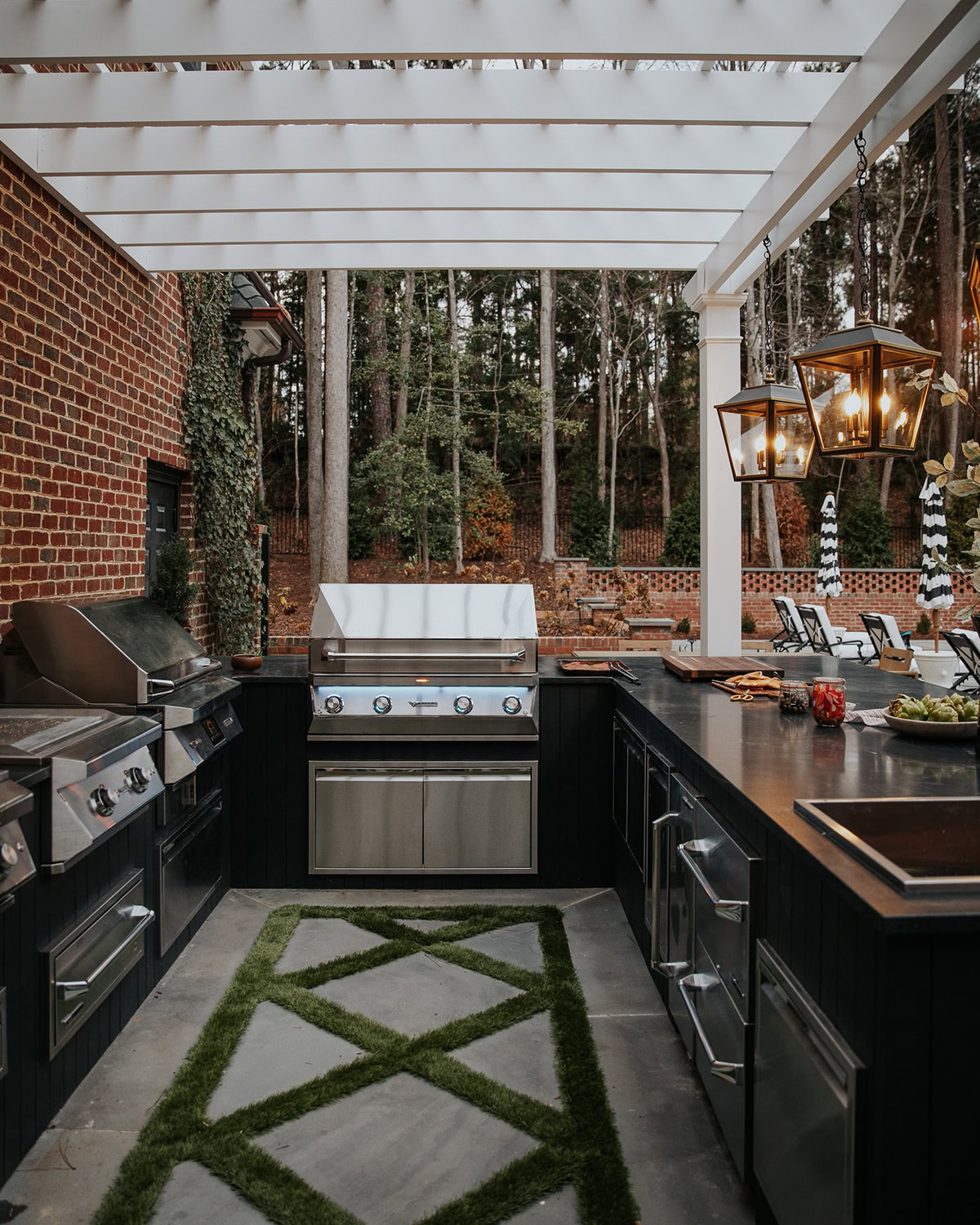 large outdoor kitchen.