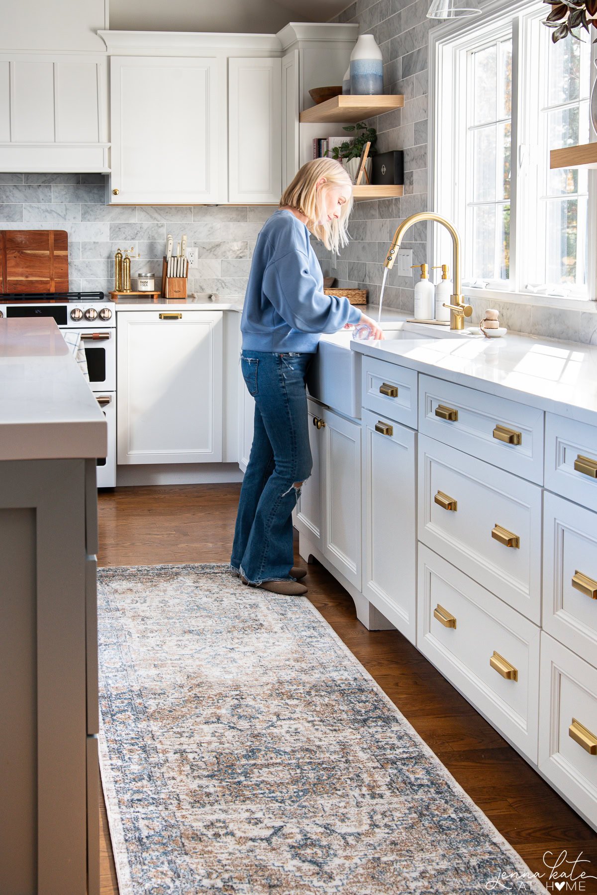 author at the sink.