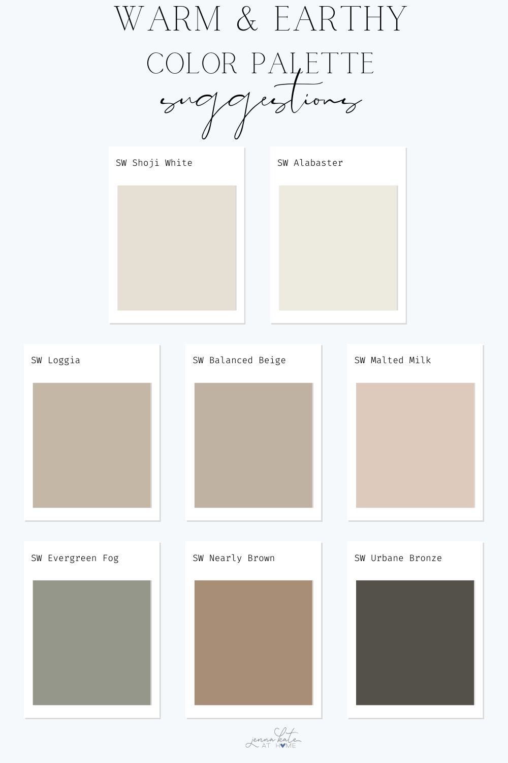 warm and earthy paint color palette.