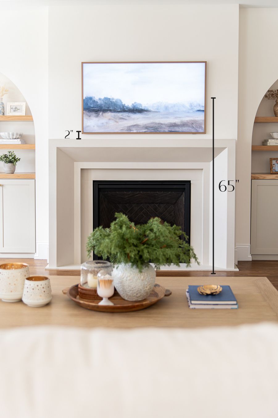 Dimensions of the TV over our fireplace.