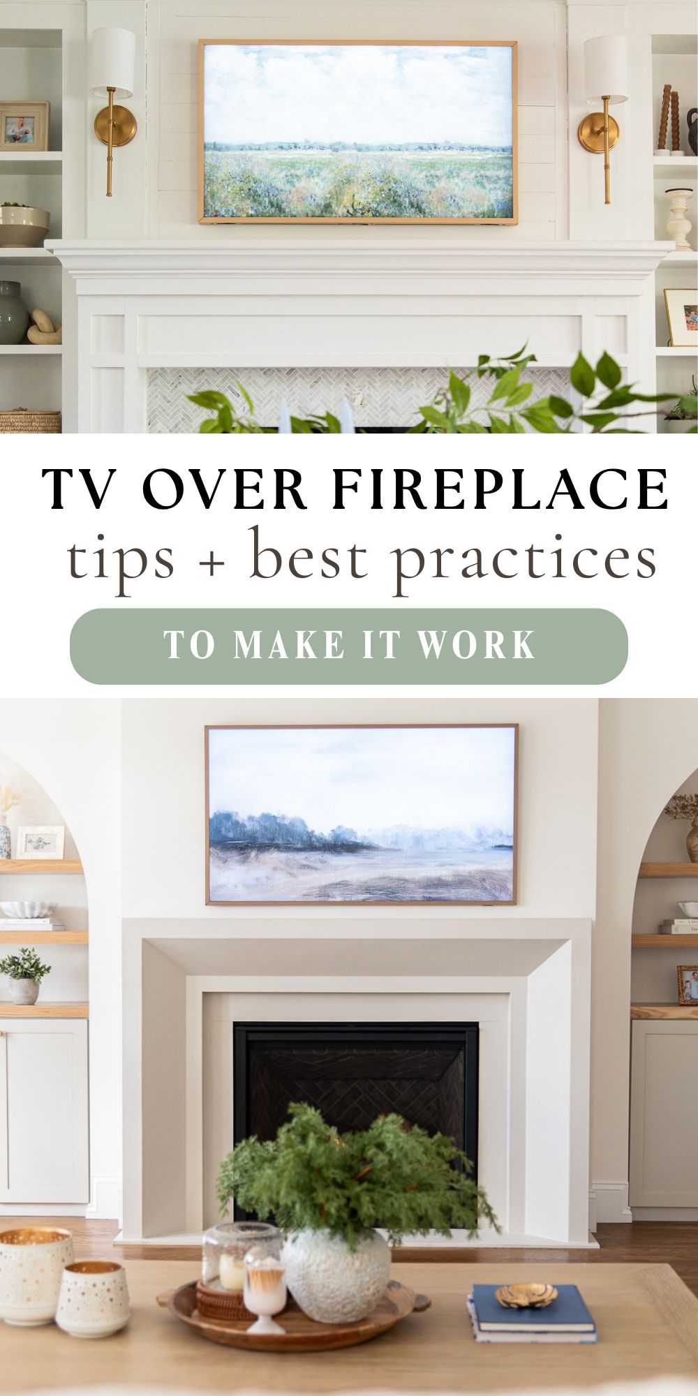 TV over fireplace ideas pin